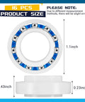 Restore Smooth Wheel Action With These Top Shelf Replacement Ball Bearings In A Handy 16 Pack, 1.1 inch diameter, blue and white design.