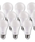 Pro Series A19 75W Equivalent LED Bulbs 1100 Lumens Daylight 5000K Dimmable 25,000 Hour Life 90+ CRI Enclosed Fixture Ready Pack Of 12