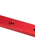 Rock Solid Aluminum Miter Bar Slider for Table Saw and Router Table showing red aluminum with universal mounting holes