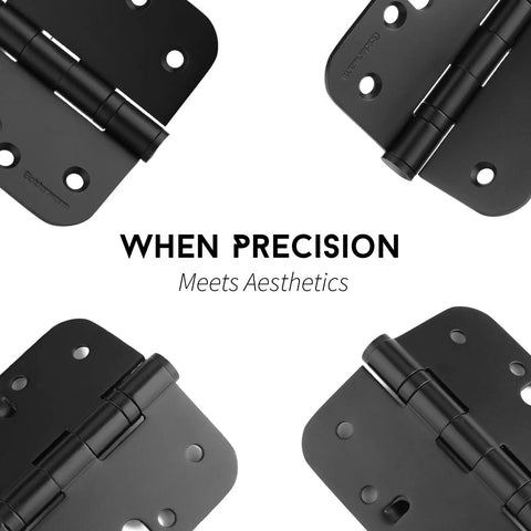Heavy Duty Matte Black Ball Bearing Door Hinges 4 Inch 304 Stainless Steel Rust Proof Security Hardware 3 Pack smooth design