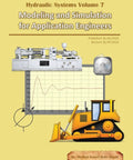 Cover of 'Hands On Hydraulics Modeling And Simulation For Application Engineers' showing machinery and design graphs.