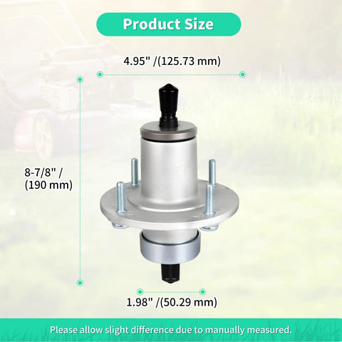 Heavy Duty Spindle Assembly For John Deere X300 X350 S240 Z225 Lawn Tractor Replace Am137483 Am136733, 4.95 inches, silver finish.