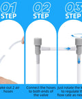 20 Pack Aquarium Air Control Valves 2 Way Air Regulator For 3/16 Inch Tubing instructions showing steps to connect and adjust air hoses.