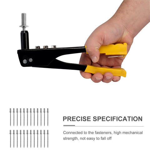 Stainless Steel Flat Head Blind Rivet Kit 50 Pcs Built Tough High Strength Fasteners with yellow handled rivet tool