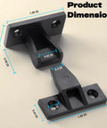 Top Shelf Invisible Panel Connectors With Forty M4 Stainless Steel Screws For Cabinets Drawers And Furniture Set Up Rock Solid ABS Plastic hidden fasteners with product dimensions.