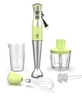 5 In 1 All In One Immersion Hand Blender With 8 Speeds And 300W Power, Includes 600ml Container, 500ml Food Grinder, Milk Frother, Egg Whisk, Green
