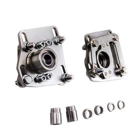 Adjustable Front Upper Camber Plates Set For Ford Mustang 1994-2004 V6 V8 GT 2-Piece Silver Mounts Fits 3 Or 4 Bolt Mustangs
