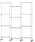 Premium Heavy Lifter 2 Pack 6 Tier Wire Shelving Units With Easy Roll Casters And Rust Free Hooks for garage organization.