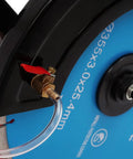 Detail of the water system and blade on 14 Inch Electric Concrete Saw and Wall Grooving Machine with Slick Rolling Base and Water System for Zero Dust 4000W 3000 RPM Deep Cuts on Brick Stone Granite.