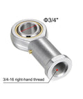2 Piece Heavy Duty Female Rod End Bearing With 3/4 Inch Bore And 3/4-16 Right Hand Thread detailed view showcasing thread and bore