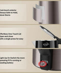 1.8L Electric Kettle With Double Wall Insulation For Safe Touch 1350W Fast Boil 304 Stainless Interior Auto Shut Off And Boil Dry Protection Zero Plastic Contact Gold Finish For Your Quick Tea And Coffee In A Snap On Busy Mornings - close-up views