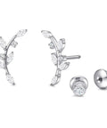 Implant Grade Titanium Screw Back Studs For Sensitive Ears Built Tough And Looking Sick With Zero Allergies Making Them A Straight Up Game Changer For Daily Grind, 20G, silver with gem accents.