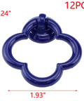 12 Pack Royal Blue Four Leaf Clover Cabinet Knobs And Drawer Pulls Zinc Alloy Hardware With Screws For Cabinets Wardrobes Dressers And Desks Ring Pulls Size 57 By 49 By 13 Mm Base Diameter 22 Mm Durable Anti Corrosion Finish