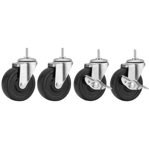 Tough-As-Nails 3 Inch Heavy-Duty Caster Wheels With Adapters 1/4-20 Threaded Stem Set Of 4 Rubber Casters for smooth rolling