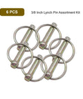 Rock Solid 6 Pack 3 8 Inch Lynch Pin Clips With Safety Retaining Rings For Trailer Hitch And Tow Cargo Carrier, heavy duty clips.