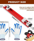 Professional Grade Circular Saw Guide Rail Adjustable Aluminum Fence Track Featuring Dual Lock Handles For Straight Shooting Cuts And Zero Slop For Reliable Carpentry Tasks, size details with gloves.
