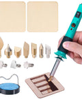 14 In 1 Wood Burning Kit With Adjustable Temperature Pen Heat Deflector Rubber Grip 10 Tips Two Wood Pieces Flip Up Stand Pro Grade For Woodworking And DIY Pyrography Projects