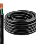 Killer Heavy Duty 14 AWG 3 Conductor SJOOW Cable 25 Feet Long, rolled black cable with three copper conductors visible.