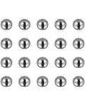 Smooth And Sturdy 40 Piece Pack 6 Millimeter Round Stainless Steel Spacer Beads Featuring 3 Millimeter Center Holes Slick Silver Finish in a grid.