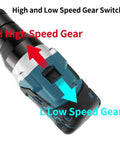 Tough As Nails Cordless Automatic Rivet Nut Gun Featuring 5200 Mah Battery And Precision Torque Settings showing high and low speed gear switch.