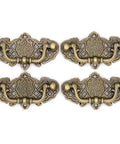 4 Pack Vintage Antique Brass Bail Pull Handles For Wooden Drawers Cabinets And Cupboards, 2.6 Inch Length And 1.5 Inch Height