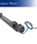 Built To Last Mini Linear Rail Guide Coupled With T6x1 Lead Screw For Smooth 200Mm Travel showing stepper motor and wiring.