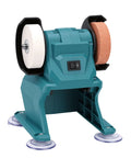 Top Shelf Mini Bench Grinder With 5500 Rpm Solid Copper Motor Precision Metal Polish And Deburring Station front view with dual wheels
