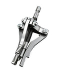Heavy Duty Pipe Extractor Tool For Snatching Broken Threads Out Of Tricky Tight Corners Without Tearing Down Drywall Drill Powered Behind Wall Plumbing Socket That Takes The Hassle Outta Any Project. Close-up of stainless steel extractor tool with gripping jaws.