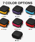 Slick Squared Eva Hard Shell Organizer Pouch For Earbuds Charging Cables Keys And Coins Hella Compact Travel Kit With Heavy Duty Zipper Closure For Daily Carry in multiple color options.
