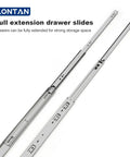 Heavy Duty Side Mount Drawer Slides 12 Inch Pair For Slick Cabinet Glide And Smooth Rolling Replacement Hardware shown in full extension.