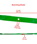 Badass 38 Inch Mulching Replacement Blades For Lawnmower Deck With Heavy Duty Powder Coating Smooth Fitment For John Deere Stx Tractors Tough Yard Work Gear Upgrade Your Ride With These Beast Cutting Tools 2 Pack showing dimensions and details.