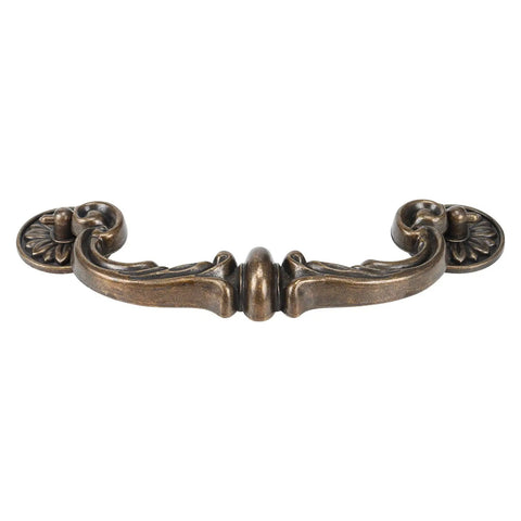 Rock Solid Heavy Duty Zinc Alloy Drop Bail Drawer Pulls In Slick Antique Bronze Finish, 6-inch pull for cabinets, set of eight.