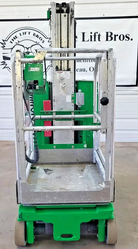2016 Compact Self Propelled Electric Vertical Mast Lift Featuring Slick Drivability At Full Height Smooth Handling Verified Low Hours on a solid frame.