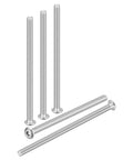 Heavy Duty M3 Button Head Socket Cap Screws 60 Pack Coarse Thread 55mm Long 304 Stainless Steel, showing five screws