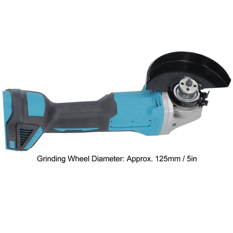 Pro Grade Brushless Angle Grinder with 125mm grinding wheel for smooth operation on any job site or home garage build.