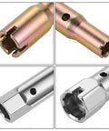 Rock Solid Hex Socket Wrench Set With Hollow Groove Design close-up of hex sockets, showcasing alloy steel material and hollow grooves.