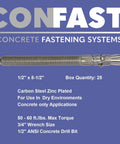 Half Inch By Eight And A Half Inch Wedge Anchor Zinc Plated Dry Concrete Anchor Box Of 25 built tough for concrete surfaces