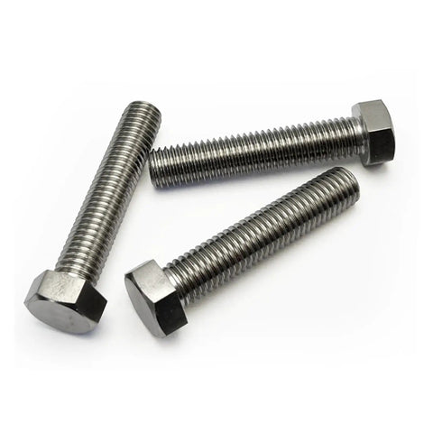 Top Shelf Grade Five Titanium Hex Bolts M8 X90mm Twenty Pack Heavy Duty Rust Resistant Fasteners on a white background.