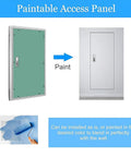Paintable Aluminum Drywall Access Panel Door image showing installation process for walls ceilings or floors.