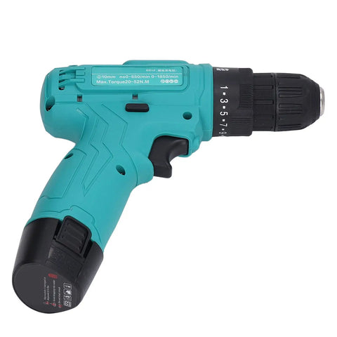 Heavy Duty 12V Cordless Drill Driver Featuring Dual Speed Transmission And Two Hardcore 6000mAh Batteries For Fast Framing, close-up view of the driver.