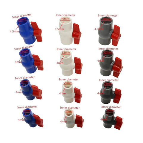 Super Durable PVC Ball Valve Featuring Precision Leak Proof Sealing And A Smooth Turning Handle Perfect For Water Line Repairs, sizes 20-40mm.