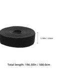 Reusable Adhesive Cable Ties For Desk Organization And Wire Management Cut To Fit Polyester Straps, 1.18in wide, 196.50in long roll.