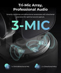 Tiny But Mighty AI Auto Tracking 4K Webcam With Triple Mic Spatial Audio showcasing tri-mic array for professional audio capture.
