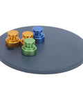 Magnetic PCB Soldering Holder And Welding Bracket Set For Top Notch Board Fixation Durable Metal Plate Fits 0.2 To 1.8mm Thick Boards Repair Parts Kit MH14 Sturdy Stand For Circuit Boards Easy Magnetic Alignment showing colorful metal posts on a round base