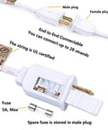 25Ft LED String Lights With 27 Shatterproof Clear Globe Bulbs Dimmable And Energy Efficient Connectable plugs and fuse view