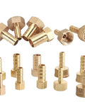 Brass Pneumatic Fittings Kit With Female Thread For 6mm 8mm 10mm 12mm Hose Barb Tail Gas Fittings, Pagoda Style Barbed Joints