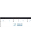 Top Shelf 36 Inch Aluminum T Track For Woodworking, Heavy Duty Two Pack Jig Guide Rail with screw hole measurements.