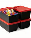 Mini Stackable Desk Storage Bins With Lids For Office Crafts Jewelry And Small Parts Grab And Go Organizer For Home Office Space Saving Modular Design For Custom Vertical Storage Easy Access filled with colorful pins.