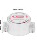 Heavy Duty Magnetic Lockout Cover For Round Emergency Stop Button Impact Resistant Polycarbonate Safety Shield showing dimensions 36mm and 20mm