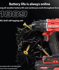 Pro Grade 20V Brushless Cordless Drill Driver Kit Featuring Badass 55Nm Torque Output And Rugged 10mm Chuck with screws.